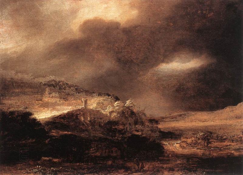 REMBRANDT Harmenszoon van Rijn Stormy Landscape wsty China oil painting art